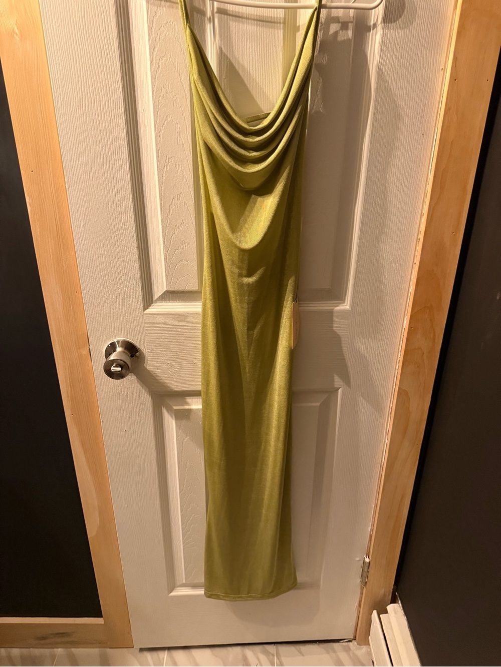 SHEIN Olive Green Cowl Neck Maxi Dress